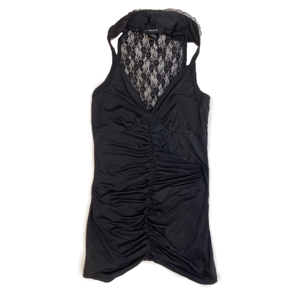 Arden. B Black Top With Waist Adjust and Lace Back